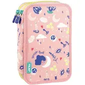 Milan Magic Pink Federtasche mit Inhalt und 2 Fächern