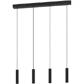 Eglo LED-Pendellampe Almudaina, schwarz, Länge 84 cm, 4-flg.,