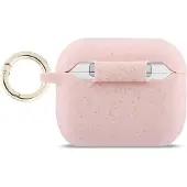 GUESS Silikon-Case Glitter Ring AirPods Pro 3 Rosa