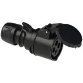 Pce 214-6ttx CEE-Kupplung 16A 4p 6h IP44/IP54 TT SHARK schwarz 2146ttx