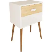VCM Nachttisch "Holz Nachttisch Beistelltisch Schublade Singol XL", braun (weiß, honig, eiche), B:45cm T:30cm, Tische, Nachttisch