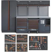 Beta Werkstattsystem C45PRO 2.0, Edelstahlklinge, inklusive 268-teiligem Werkzeugset