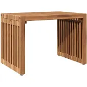 vidaXL Garten-Beistelltisch Braun 50 x 32,5 x 35 cm Massivholz Teak