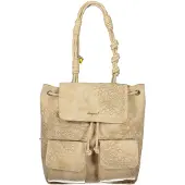 Desigual Moderner Mini-Rucksack für Damen in Beige mit Stickerei-Details