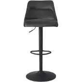 FineBuy Barhocker Samt Grau Hocker mit Lehne 86 106 cm Küchenhocker Höhenverstellbar Modern 100 kg Barstuhl Tresenhocker mit Metall-Trompetenfuß