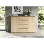 RAUMHIRSCH FURNITURE Moderne Kommode 120 cm mit 2 Türen und 4 Schubladen