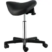 Bolt Sattelhocker mit Rollen – Ergonomischer Sattelhocker – Höhenverstellbar – Kunstleder – Schwarz