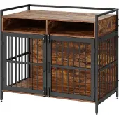Bolt Hundenbench – Holz & RVS – Hundefutterbank & Transportbox – Für Innenbereich – Modernes Design