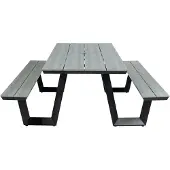 4 Jahreszeiten Gartenmöbel Picknicktisch Coffee Bay | Grau | Aluminium & Polywood