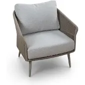 4 Jahreszeiten Gartenmöbel Loungesessel Alezio | Elfenbeinfarbe | Camel Mocca | 2er Set