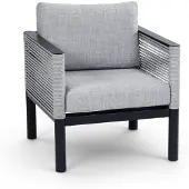 4 Jahreszeiten Gartenmöbel Lounge-Sessel Cuba | Schwarz | Rope & Aluminium | 2er Set