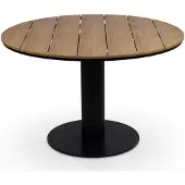 4 Jahreszeiten Gartenmöbel Runder Gartentisch Tower | ø 120 cm | Tecon Teak | Schwarz