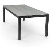 4 Jahreszeiten Gartenmöbel Gartentisch Limasol 225 x 100 cm | Polywood & Aluminium | Grau