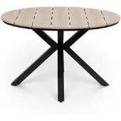 4 Jahreszeiten Gartenmöbel Runder Gartentisch Limasol ø 120 cm | Polywood & Aluminium | Holz