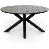 4 Jahreszeiten Gartenmöbel Runder Gartentisch Limasol ø 150 cm | Polywood & Aluminium | Grau