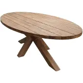 4 Jahreszeiten Gartenmöbel Ovaler Gartentisch Palu 300 x 130 cm | Holzgestell | Teakholz