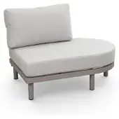 4 Jahreszeiten Gartenmöbel Ovales Sofa-Element Cavallino | Beige | Camel/Sake | Aluminium und Rope