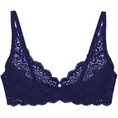 Triumph Bügel-BH "Amourette W", Damen, Gr. 75, Cup B, admiral, Spitze, Obermaterial: 62% Polyamid, 24% Elasthan, 8% Lyocell, 6% Polyester, BHs Bügel-BH, Stretch-Spitze
