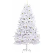 vidaXL Künstlicher klappbarer Weihnachtsbaum Weiß 270 cm PVC und Stahl