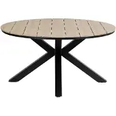 4 Jahreszeiten Gartenmöbel Runder Gartentisch | Limasol ø 150 cm | Polywood & Aluminium | Holz