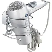 Wenko Haartrocknerhalter "Turbo-Loc", grau (chromfarben), B:14cm H:7,5cm T:11,5cm, Stahl, Gerätehalterungen, Haartrocknerhalter, befestigen ohne bohren