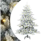 vidaXL Künstlicher klappbarer Weihnachtsbaum Weiß 150 cm PVC und Stahl