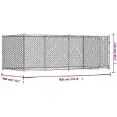 vidaXL Hundezwinger mit Tür Grau 4x2x1,5 m Verzinkter Stahl