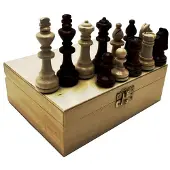 OEM Schachspiel Turnier Staunton 4, Holz, 21x15x8 cm, 32 Figuren