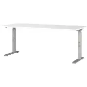 OEM Schreibtisch höhenverstellbar 180x91x80 cm weiß/silber