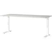 OEM Schreibtisch höhenverstellbar 180x91x80 cm lichtgrau/weiß