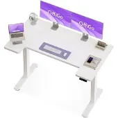 OEM U-förmiger Schreibtisch höhenverstellbar 120 cm elektrisch Memory Weiß