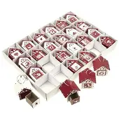 OEM Holz-Vogelhäuschen Adventskalender, 24 Stück, 8 cm