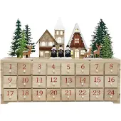 OEM Holz-Adventskalender, 24 Schubladen, LED-Licht, Countdown