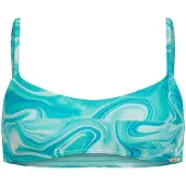 Superdry für Damen. W3010392A Bedrucktes blaues Bralette-Bikinioberteil (M), Strandbekleidung, Recyceltes Polyester, Nachhaltig