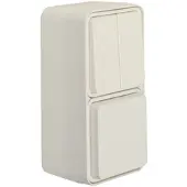 Hager WNC081B Serienschalter/Steckdose SCHUKO mit Klappdeckel, AP senkrecht, W.1 IP55, p.weiß