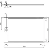 Ideal standard Ultra Flat S i.life Rechteck-Brausewanne, 1600x1000x36mm, T5672FV, Farbe: Schiefer