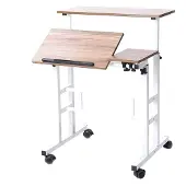 Dripio Höhenverstellbarer Computertisch auf Rollen, 80x60 cm, Eiche