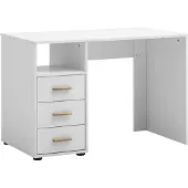OEM Schreibtisch mit 3 Schubladen, mattweiß, 109x58x74 cm