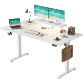 OEM Höhenverstellbarer Schreibtisch 160x80 cm, LED, USB, weiß