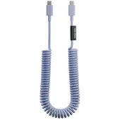 Native Union , Dehnbares USB-C auf USB-C Spiralkabel PD 60W Schnellladen, Himmelblau