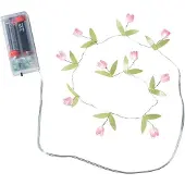 SURIGHT LED-Lichterkette – Blumen-Lichterkette – Frühling – Sommer – 10 LEDs – Warmweiß – 75 cm lang – Batteriebetrieben