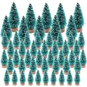 Generisch Miniatur-Weihnachtsbaum aus Kiefernholz – Set mit 50 Stück