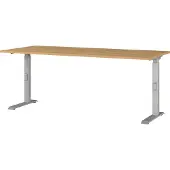 OEM Schreibtisch höhenverstellbar 180x91x80 cm Grandson-Eiche/Silber