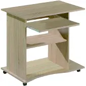 OEM Schreibtisch, Spanplatte, Rollen, Eichenoptik, 80x50x75 cm