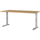 Dripio Schreibtisch höhenverstellbar, Grandson-Eiche/Silber, 160x91x80 cm