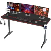 Dripio Gaming-Schreibtisch 140x60 cm, T-Form, mit Mauspad & Halter