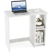 OEM Computertafel mit 2 Fächern, Weiß, 80x40x74 cm