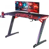 OEM Gaming-Schreibtisch 140x60 cm, RGB-LED, Stahlbeine, Kabelgitter