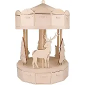 OEM Adventskalender Karussell Let it Snow, Holz, 41x28x28 cm