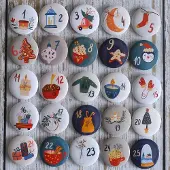 OCreon Adventskalender – Zahlenknöpfe – Reversnadeln zur Dekoration von Adventskalendern